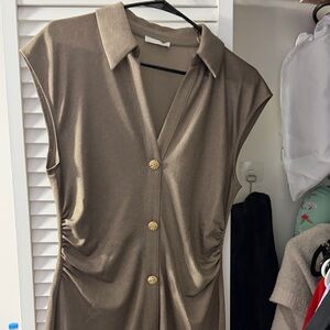 Zara Brown Button-Down Dress